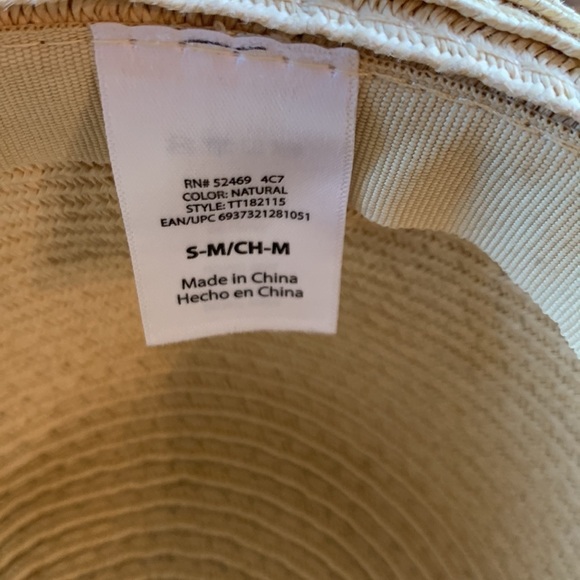 SUN hat size S/M in natural color with multi colored band - Picture 3 of 5